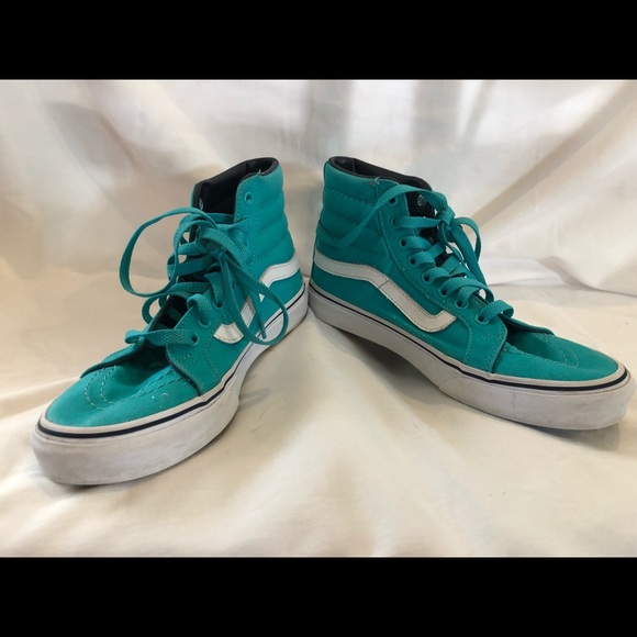 (SOLD) Vans Hi-Tops Teal with Navy Soles - Picture 5 of 6